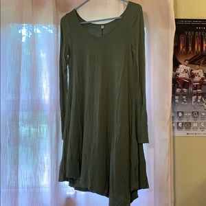 Long Sleeve Army Green Dress